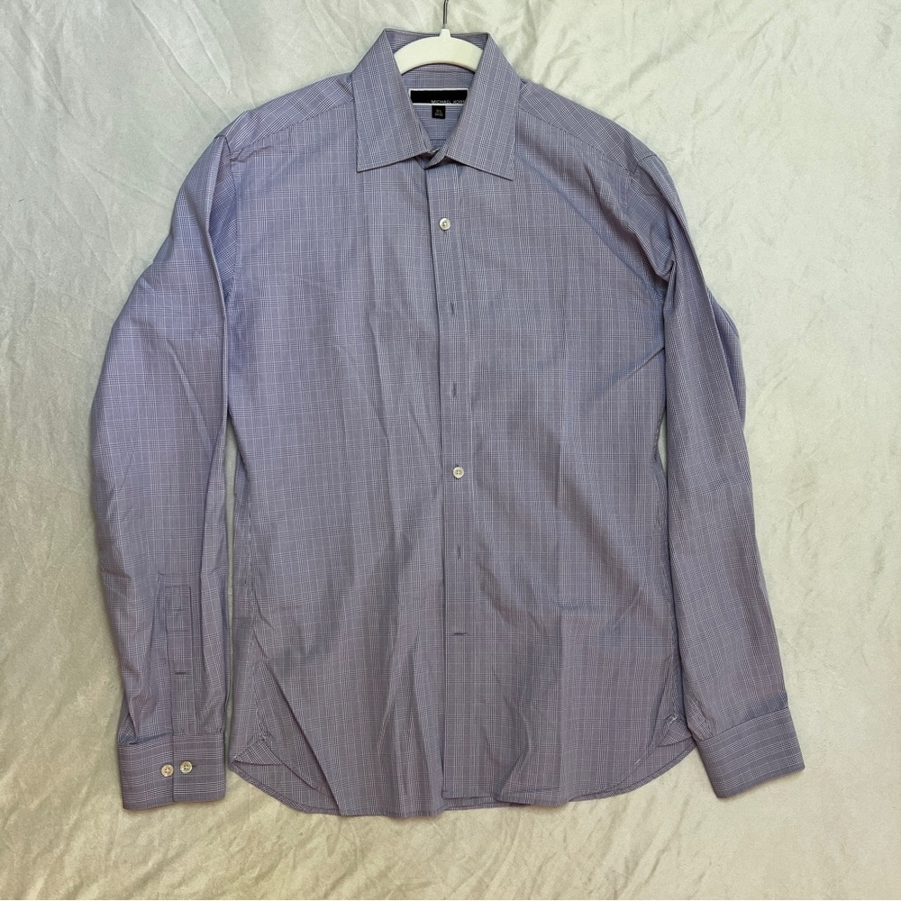 Michael Kors Long Sleeve Purple Button Up, 15.5, 34/35